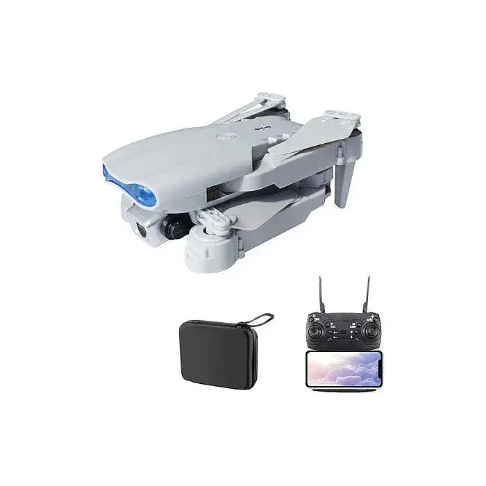 E99 Drone With Camera, Dual Camera FPV WiFi, Foldable RC Quadcopter Drone, Remote Control Drone Toys For Beginners Men's Christmas Halloween Gifts,Indoor And Outdoor UAV, Contain Battery (Gray) - Image 3