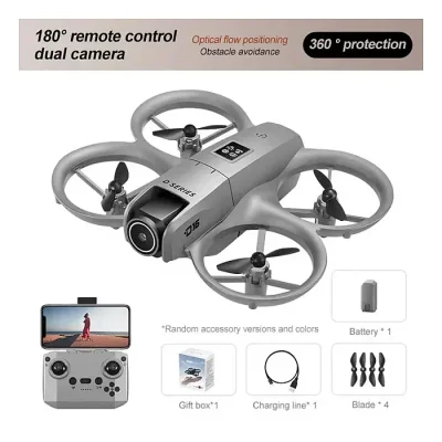 D16 Mini Dron Dual HD Camera Foldable Remote Control Drone with Optical Fow Hover Auto Intelligent Obstacle Avoidance Indoor and Outdoor Drone Drone for Kids With Propeller Guard - Image 4