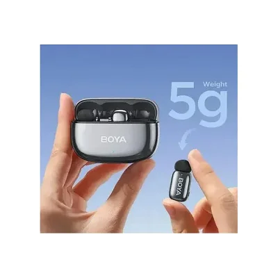 BOYA mini 2-02 Upgraded  Super Mini Wireless Microphone with AI Noise Cancellation (TX-2.  RX-1 With Case) Type c - Image 2