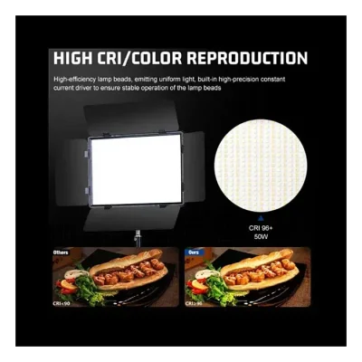 P900 2700k-6500k Dimmable Professional Rechargeable Led Video Photography Light for Outdoor Shooting Vlog Tiktok Video (No stan/battery) - Image 3