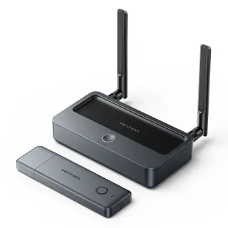 VENTION ADTH0 Enterprise-Grade Wireless HDMI to  HDMI + VGA + 3.5mm TRS + USB-C Transmitter and  Receiver Gray Aluminum Alloy Type