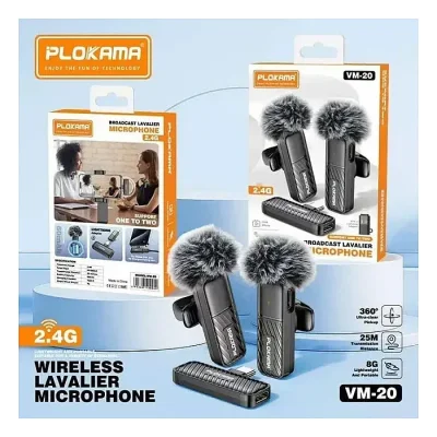 PLOKAMA VM20 Dual Wireless Lavalier Microphone for iPhone & Android - Image 2