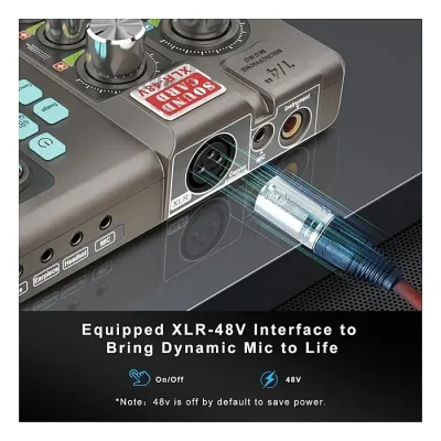 K380 48V Sound Card External Audio Mixer Live Broadcast Sound Card Audio Interface - Image 2