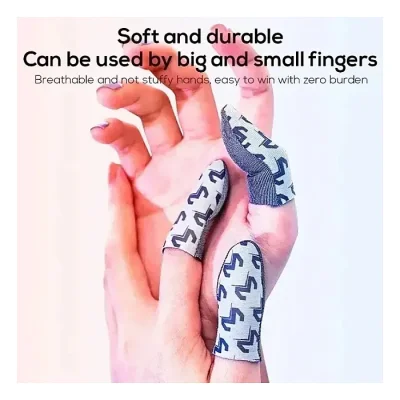 MEMO FS02 1 Pair Mobile Game Gloves for PUBG Breathable Finger Sleeve Sweatproof Fingertips Anti-slip Silver Fiber Gaming Cover - Image 2