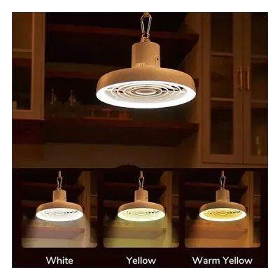 JISULIFE FA17 Outdoor LED Ceiling Fan with Long Tripod Stand - Image 2