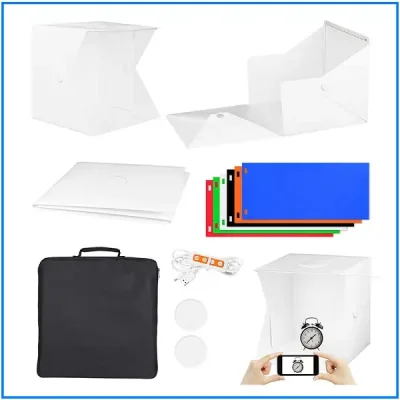 40 x 40 x 40cm Photo Studio Box Photography Backdrop Built-in Light Photo Box for DSLR Camera Photography Box Studio Accessories - Image 3