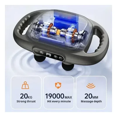 6-head Infrared Percussion Massage Gun High Rpm Vibrational Relaxation Handheld Deep Tissue Body Massager for Back Facial Gun - Image 4