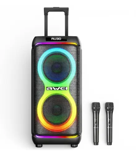 AWEI KT33 Bluetooth Speaker Troly with 2 Microphone Karaoke &...