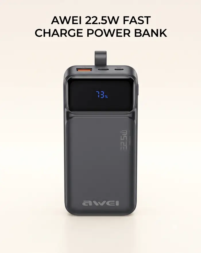 Awei PA-103 Multi-interface Charging Disgital Display 30000mAH...