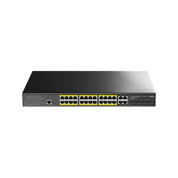 CUDY GS2028PS4 24-Port Gigabit PoE+ Switch 300W 2×SFP CCTV VLAN...