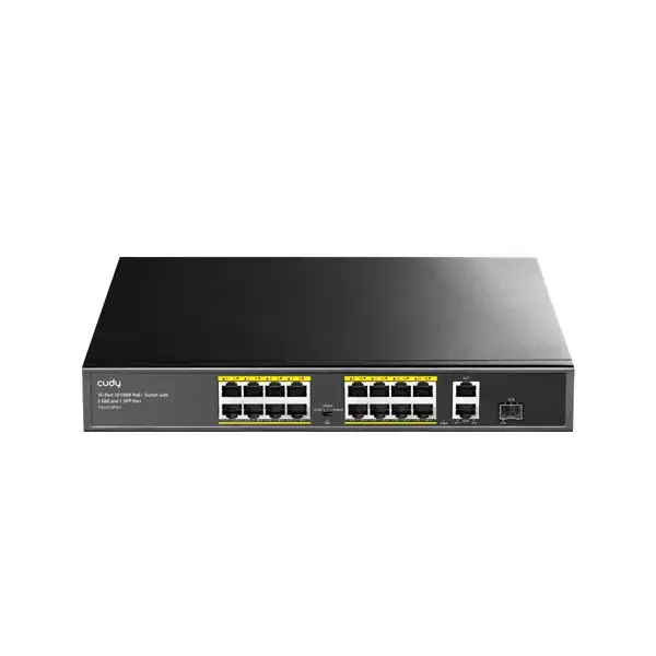 CUDY FS1018PS1 16-Port 10/100M PoE+ Switch 200W 2×Gigabit Uplink...