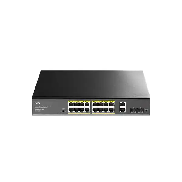 CUDY GS1018PS2 16-Port Gigabit PoE+ Switch 200W 2×SFP 2×Uplink...