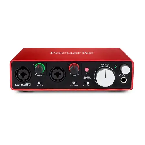 Focusrite Scarlett 2i2 3rd Gen USB Audio Interface for Recording, Songwriting, Streaming and Podcasting — High-Fidelity, Studio Quality Recording, and All the Software You Need to Record