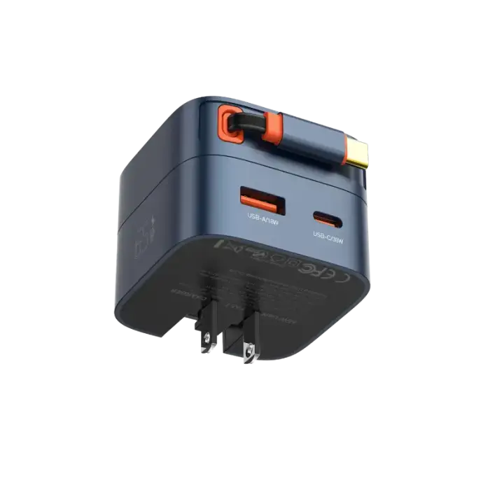 LDNIO Q10 65W GaN Fast Charger with 80cm Retractable Cable