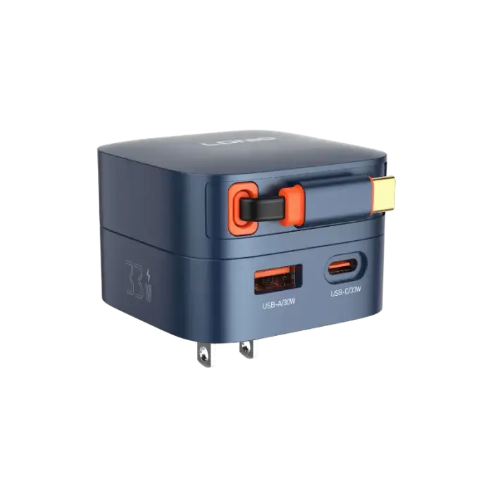 LDNIO Q9 33W Safe PD Fast Charger with Retractable Type-C Cable