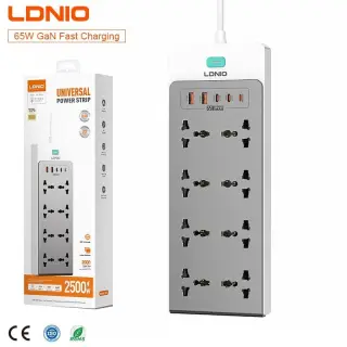 LDNIO SC4 65W PD GaN Power Strip – 13-in-1 Fast Charging...