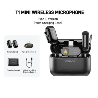Maono WAVE T1 MINI Wireless Microphone noise cancellation with Ai Voice Changer ( Type C ) - 2 Maono WAVE T1 MINI Wireless Microphone noise cancellation with Ai Voice Changer ( Type C ) - 2