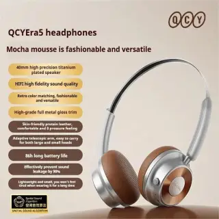 QCY ERA 5 Retro – 86H Battery, 40mm Driver, Bluetooth 6.0 Metal Overhead wireless Headphones