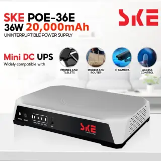 SKE POE-36E 20000MAH LifePO4 Battery 36Watt 5V 9V 12V 3A Mini DC Router UPS