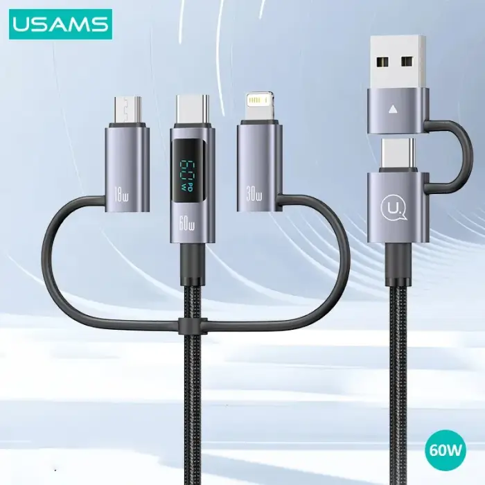 USAMS SJ713 60W Fast Charging 6 in 1 Display Data Cable