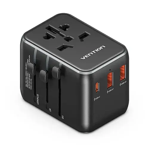 VENTION FJEB0 3-Port USB (C + A + A) Universal Travel  Adapter...