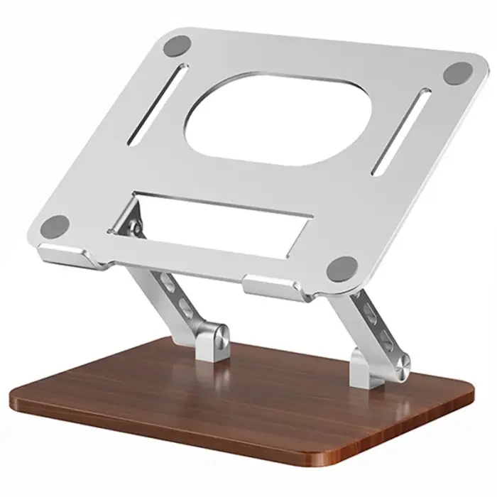 Wood Base Aluminum Alloy Desktop Laptop Tablet Bracket Heat...