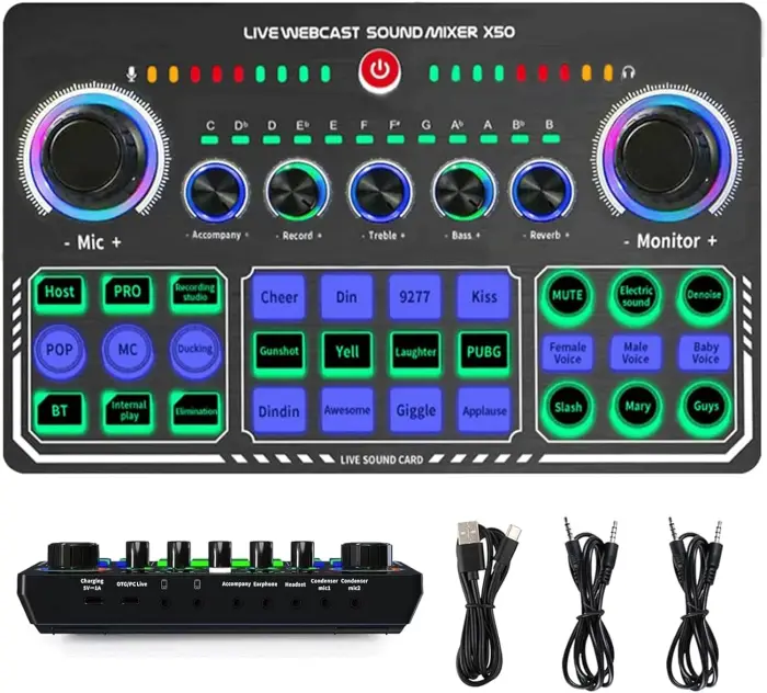 X50 Audio mixer voice changer for live streaming
