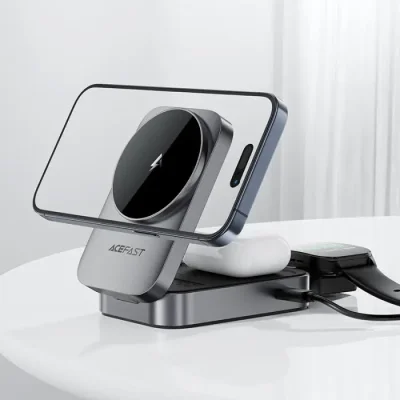 Acefast E22 3-in-1 22.5W Desktop Wireless Charging Station (Fast Magnetic Wireless Charger) - Image 3