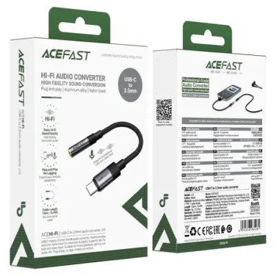 ACEFAST J12 Audio Converter USB-C Male to 3.5mm Female - Image 3