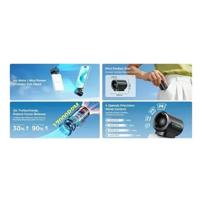 Aecooly Air Mate PK01-F1 USB-C Phone Fan 17000RPM Portable Cooling Fan - Image 2