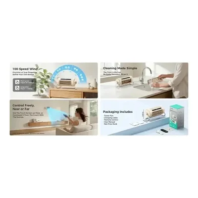 Aecooly Tower 01 TH01 Wall Mount Tower Fan 8000mAh 100-Speed Remote Touch Ultra Quiet TH01 - Image 2