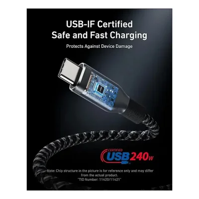 Anker Prime 240W USB-C to USB-C Upcycled-Braided Cable 3ft/6ft - Image 2