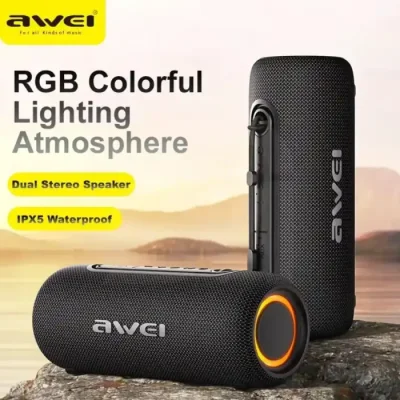 Awei KA8 bluetooth Portable Speaker 360° Surround Stereo Deep Bass RGB Light TWS 2000mAh Outdoors Speaker - Image 3