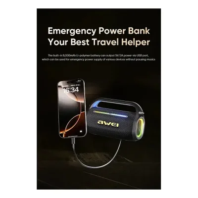 Awei KT18 120W Outdoor Wireless Speaker with Karaoke Colorful Rhythmic Sound Effects - Image 3