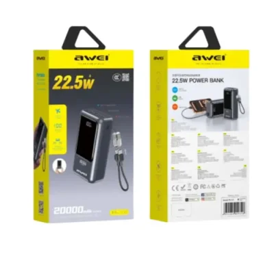 Awei PA-100 20000mAh 22.5W Portable Fast Charging Power Bank - Image 2