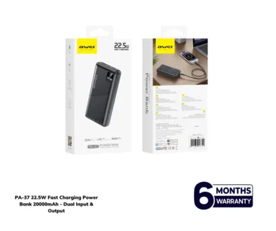 Awei PA-37 22.5W PD 20000mAh Fast Charging Digital Display Power Bank - Image 2