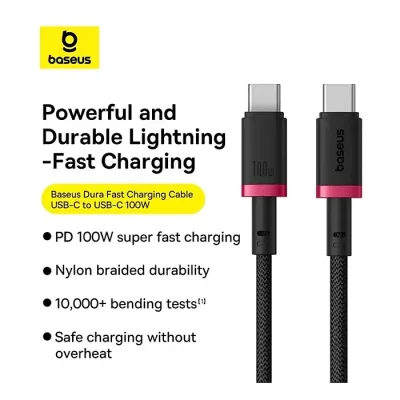 Baseus Dura Series USB-C to USB-C 100W PD Fast Charging Cable - Image 2