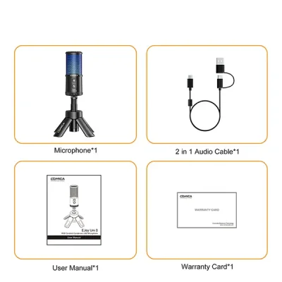 Comica EJoy Uni S RGB Cardioid Condenser USB Microphone - Image 6