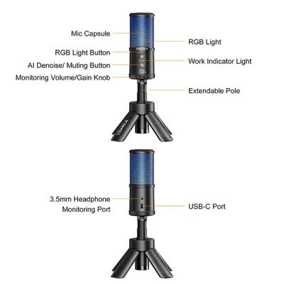 Comica EJoy Uni S RGB Cardioid Condenser USB Microphone - Image 5