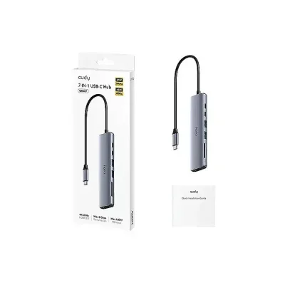 CUDY UH407 7-in-1 USB-C Hub 4K HDMI 60Hz SD/TF Card Reader 100W PD Dock - Image 2