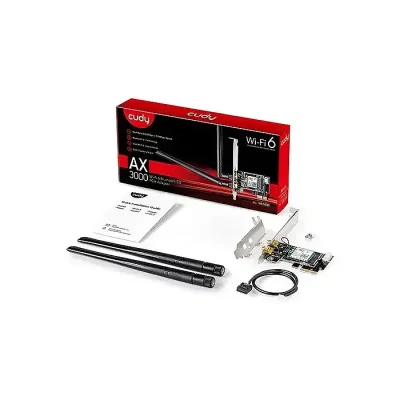 CUDY WE3000 V1 AX3000 Dual Band Wi-Fi 6 PCIe Adapter with Bluetooth 5.2 Intel AX200 - Image 2