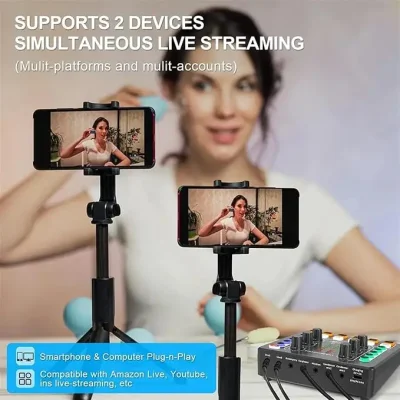 Audio Interface with DJ Mixer Live Sound Card Effects and Voice Changer,Prefect for live Streaming/Podcasting/Gaming - Image 2