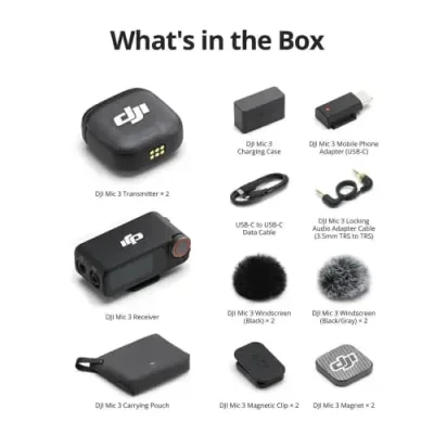 DJI Mic 3 2-Person Compact Wireless Microphone System/Recorder for Camera & Smartphone - 2 TX+1 RX+CC - Image 5