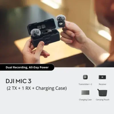 DJI Mic 3 2-Person Compact Wireless Microphone System/Recorder for Camera & Smartphone - 2 TX+1 RX+CC - Image 4