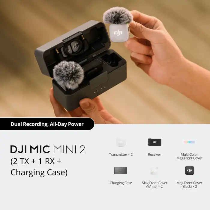 DJI Mic Mini 2 (2 TX + 1 RX + Charging Case) a complete, all-in-one combo pack - Image 2