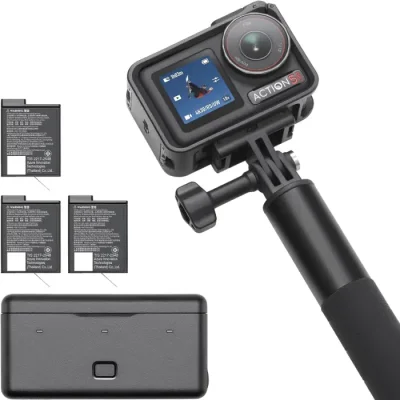 DJI Osmo Action 5 Pro Adventure Combo Waterproof Action Camera 1/1.3" Sensor, 4K/120fps Video, Subject Tracking, 12h Extended Battery Life w/ 3 Batteries, 1.5m Extension Rod, Battery Case - Image 2