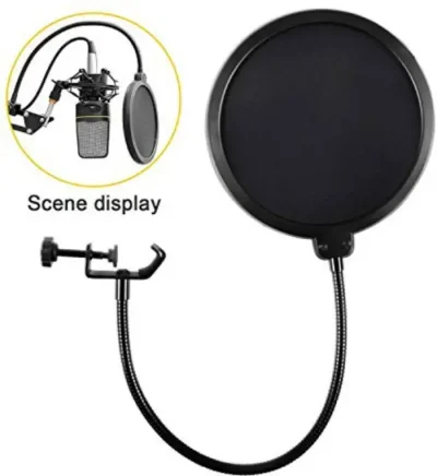 Double Layer Recording Studio Microphone Wind Screen Pop Filter Mask Shield - Image 2