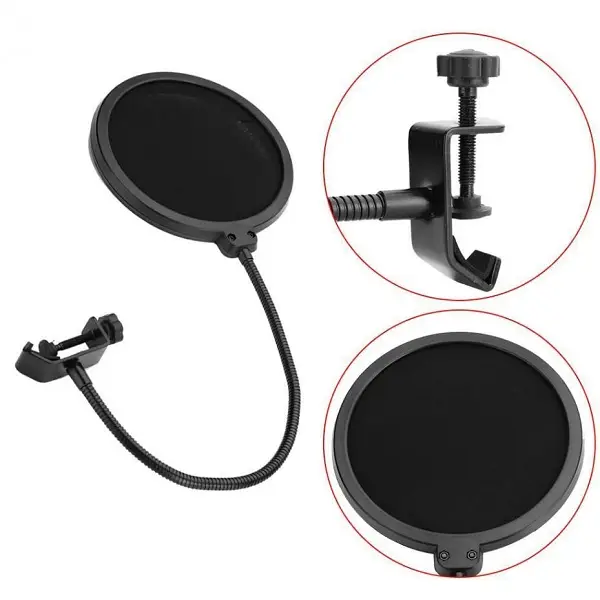 Double Layer Recording Studio Microphone Wind Screen Pop Filter Mask Shield