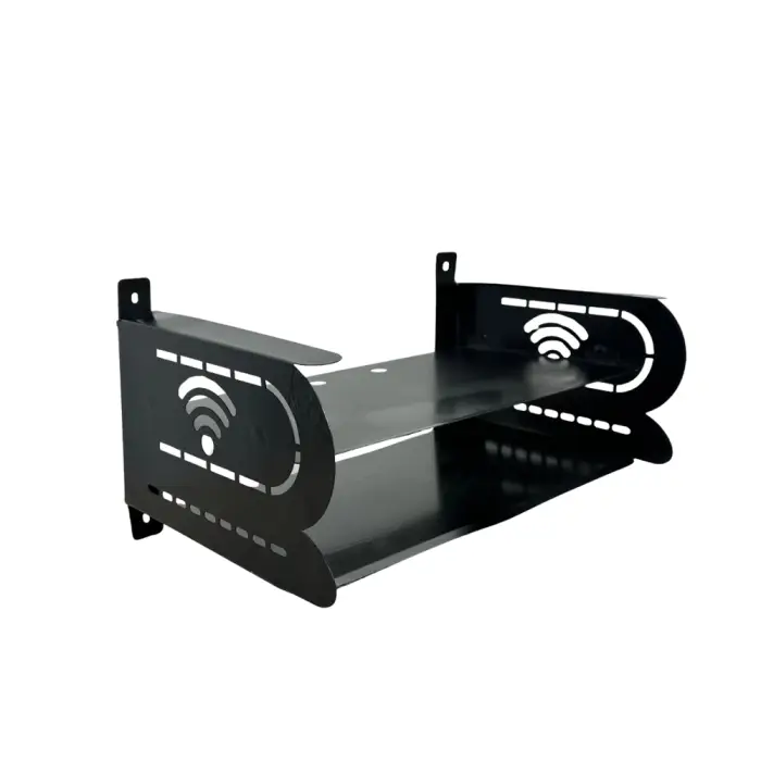 Double-layer wall-mounted metal router stand