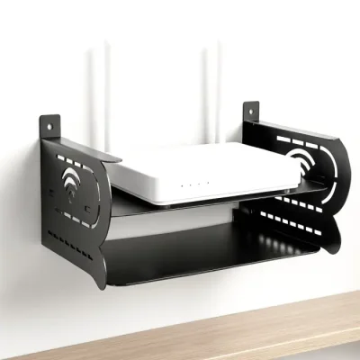Double-layer wall-mounted metal router stand - Image 2